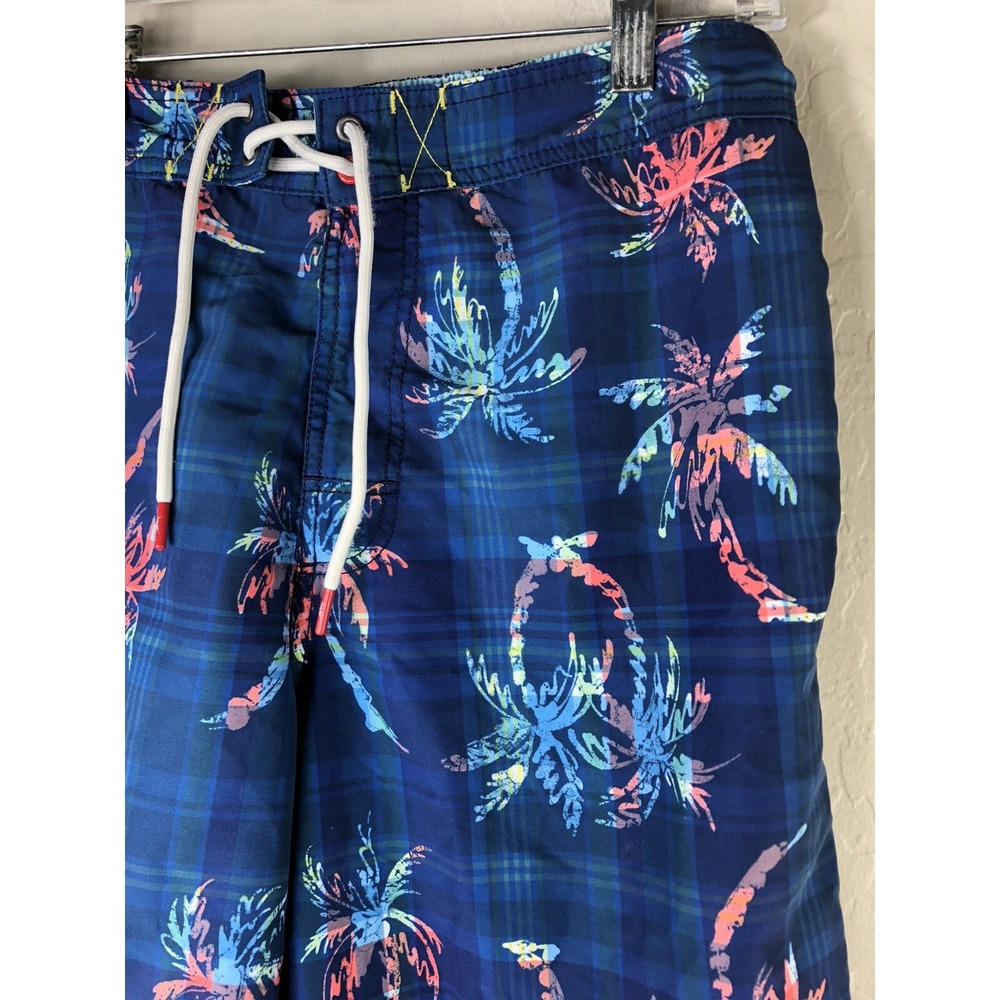 TOMMY BAHAMA Mens 31 Boardshorts Blue Tropical Zipper Front - Picture 3 of 9